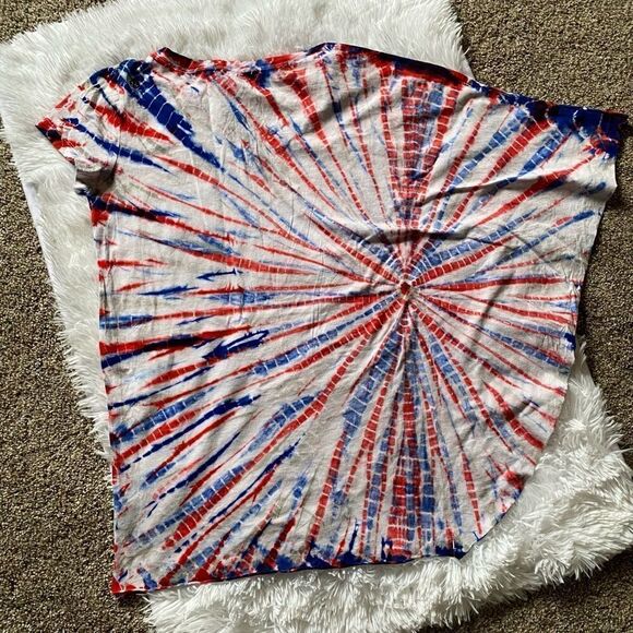 Volcom Tie Dye Red White & Blue Top Size XS - Picture 5 of 6